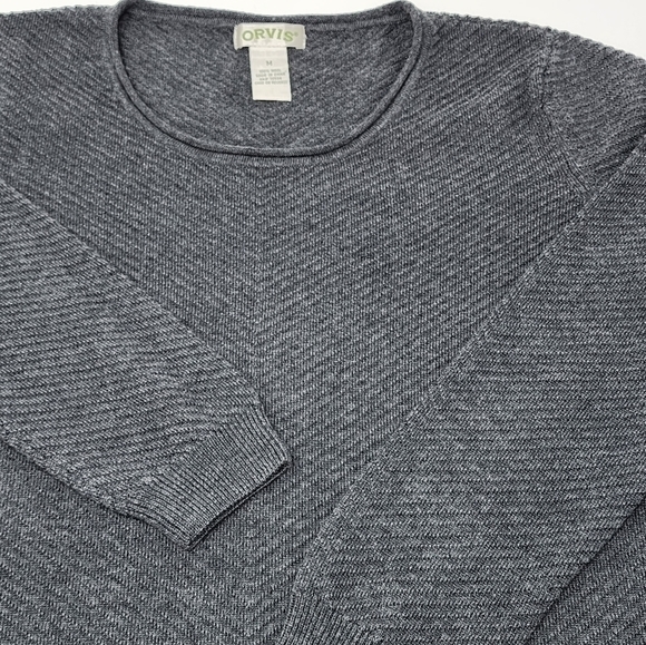 Orvis‎ Women's Medium Gray Wool Crew Neck Sweater - Picture 10 of 11